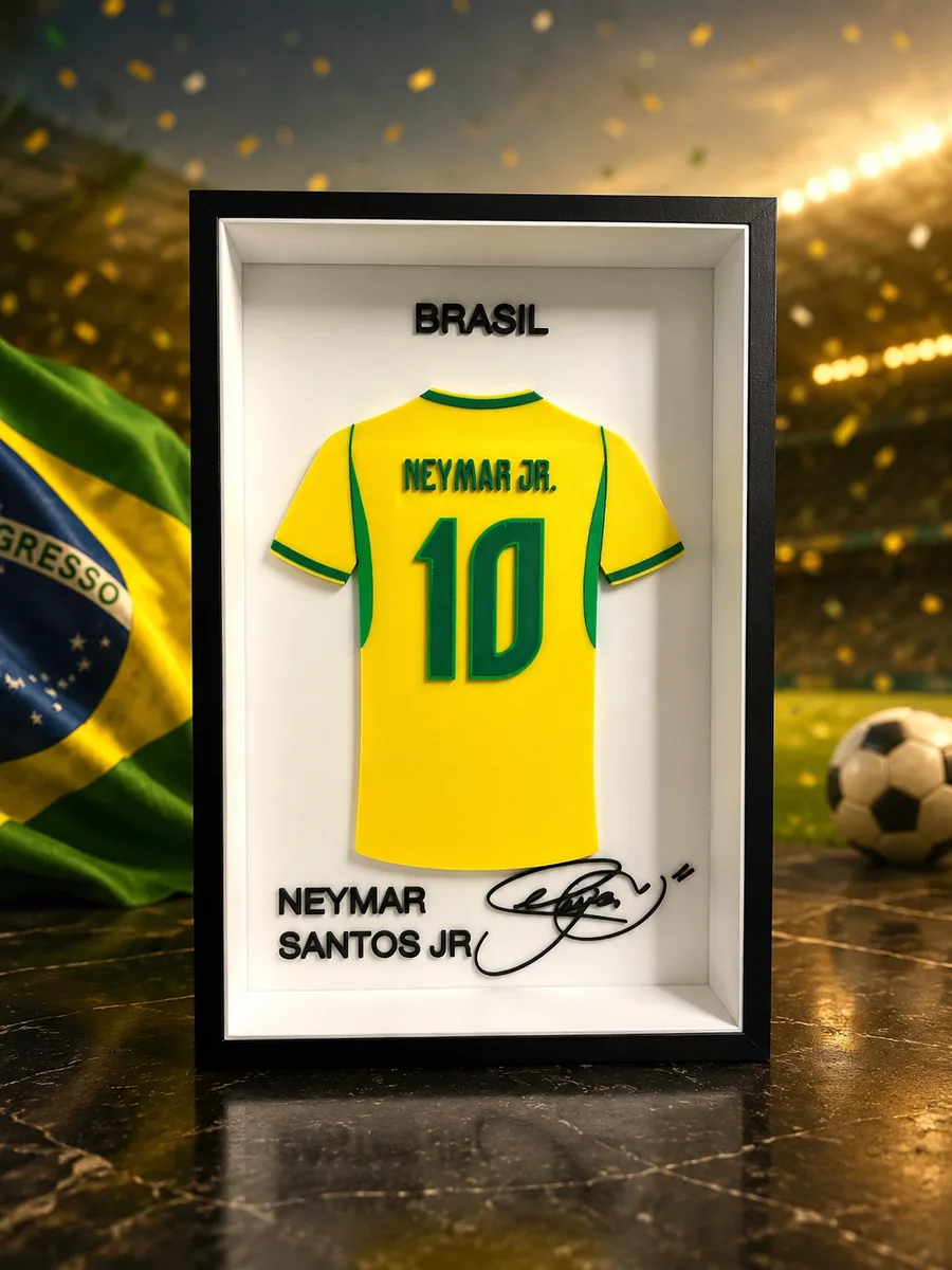 Quadro 3D Neymar Jr. Brasil